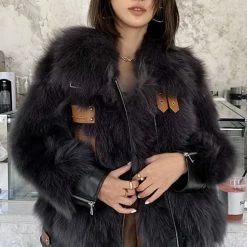 Jessica Bara Megan Fur & Leather Buckle Jacket Reve Doll Essentials