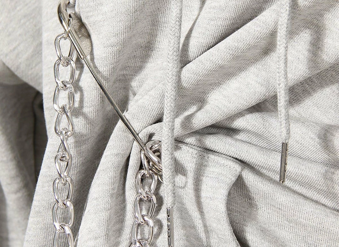 Jessica Bara Mikayla Oversized Pinned Chain Sweatshirt