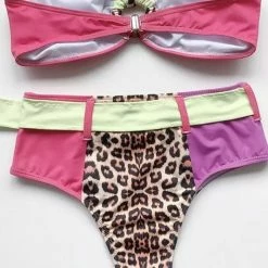 Poolside Essentials Jessica Bara Sabine Leopard High Waisted Bikini Set