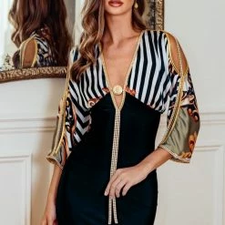 Baccio Couture Summer Lovin' Baccio Sheer Open Sleeve Silk Bandage Dress