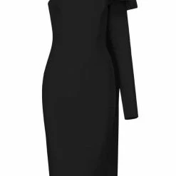 The Event Shop Jessica Bara Henrietta One Shoulder Bow Midi Dress