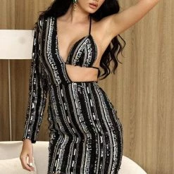 Jessica Bara Zola One Shoulder Sequin Mini Dress