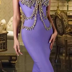 Jessica Bara Mona Bandage Crystal Midi Dress The Event Shop