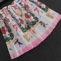 Jessica Bara Brighton Printed Crop Top And Pleated Skirt Two Piece Set Influencer Style