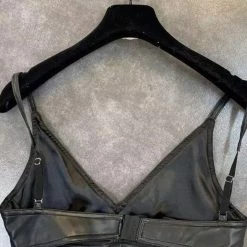 Jessica Bara Gloria Faux Leather Crop Top