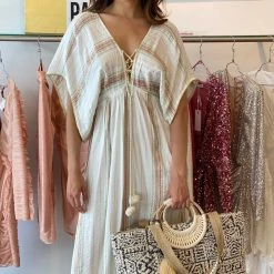 Summer Lovin' America And Beyond Short Sleeve Striped Kimono