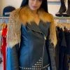 Reve Doll Essentials Luigi Long Sleeve Fur Studded Leather Jacket