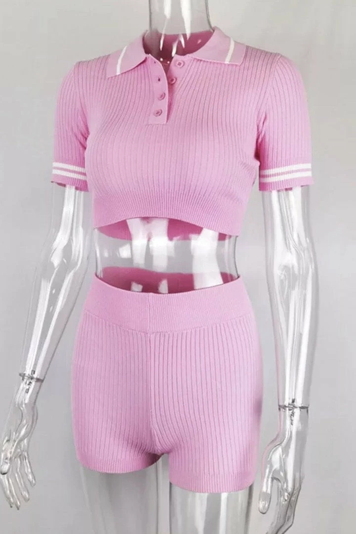 Jessica Bara Gloria Crop Top And Short Two Piece Set Reve Doll Essentials