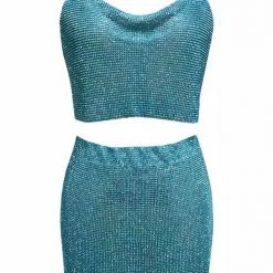 Jessica Bara Tracee Rhinestone Chainmail Two Piece Set