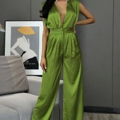 Birthday Suit Jessica Bara Elina V Neck Open Back Jumpsuit