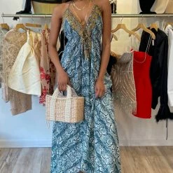 Summer Lovin' Kareena Ibiza Halter Neck Embellished Maxi Dress