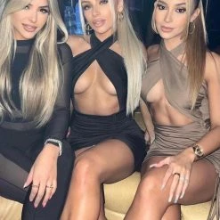 Influencer Style Jessica Bara Kai Halter Ruched Mini Dress