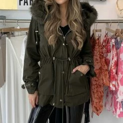 Jessica Bara Patty Faux Fur Trim Hooded Parka Jacket