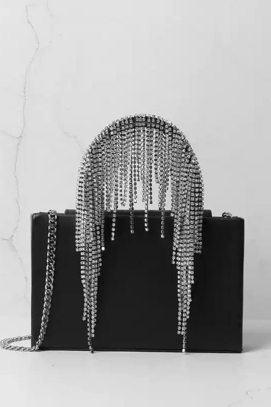 Jessica Bara Alden Leather Diamond Fringe Purse
