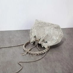 Jessica Bara Zenon Rhinestone Circular Bucket Purse