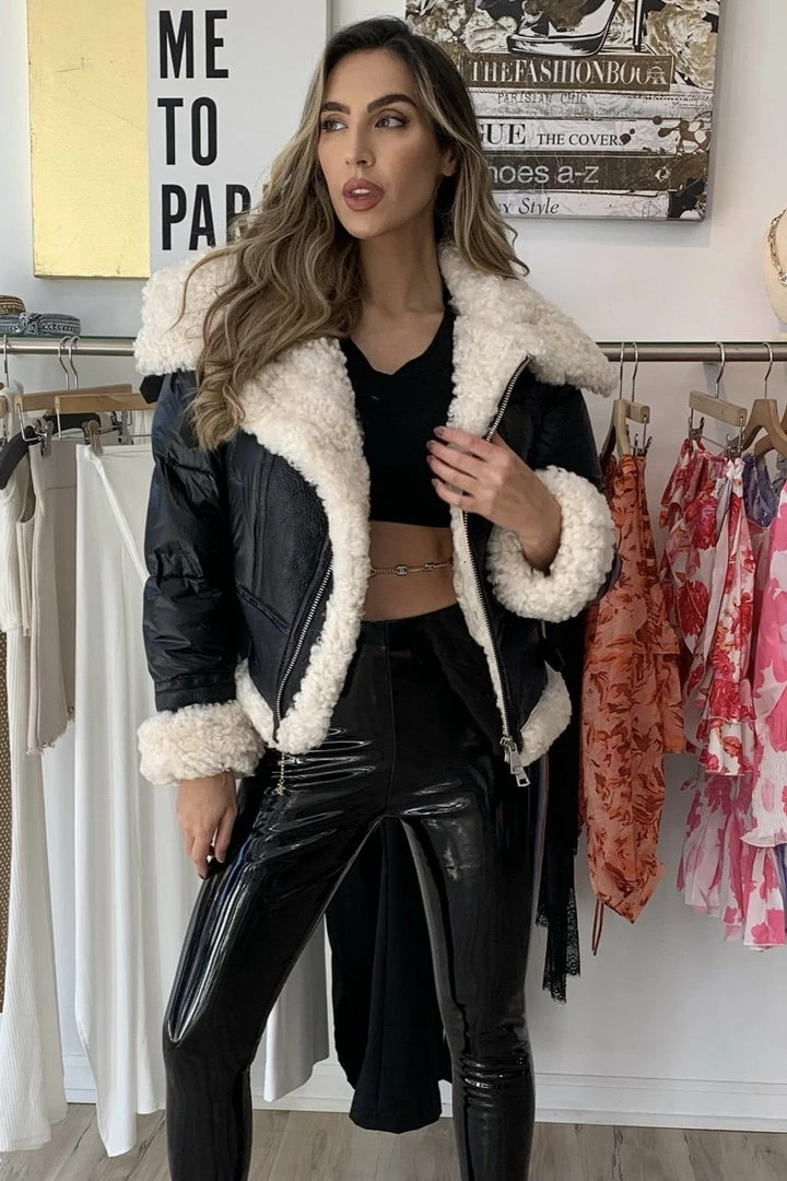 Reve Doll Essentials Jessica Bara Cassidy Shearling Oversized Puffer Coat