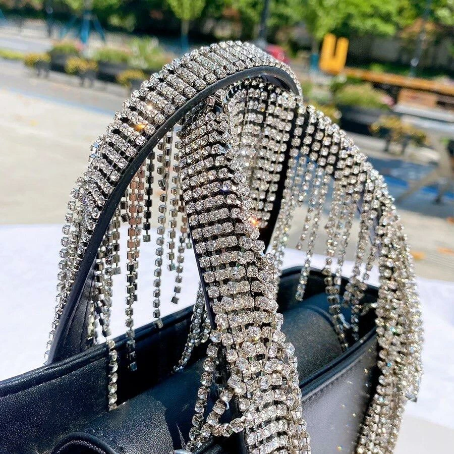 Jessica Bara Alden Leather Diamond Fringe Purse