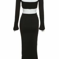 Jessica Bara Zena Long Sleeve Cut Out Maxi Dress
