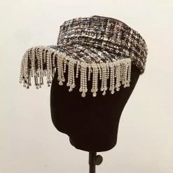 Summer Lovin' Jessica Bara Freddie Tweed Rhinestone Fringe Visor