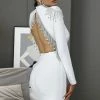 Birthday Suit Jessica Bara Talia Rhinestone Tassel Backless Mini Dress