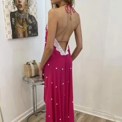 Kareena Pink Sands Halter Neck Embellished Maxi Dress Summer Lovin'