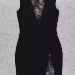 Jessica Bara Izzy Sleeveless Crystal Patchwork Dress Influencer Style