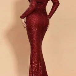 The Event Shop Jessica Bara Jackie Off The Shoulder Sequin Bodycon Gown