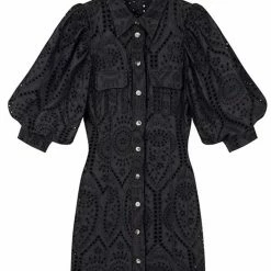 Jessica Bara Joey Collared Eyelet Mini Dress