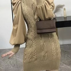 Reve Doll Essentials Jessica Bara Bryce Puff Sleeve Knitted Mini Dress