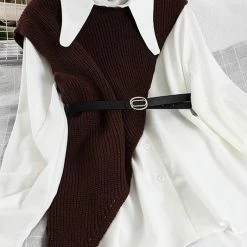 Jessica Bara Camille Button Down Sweater Vest Shirt Dress Reve Doll Essentials