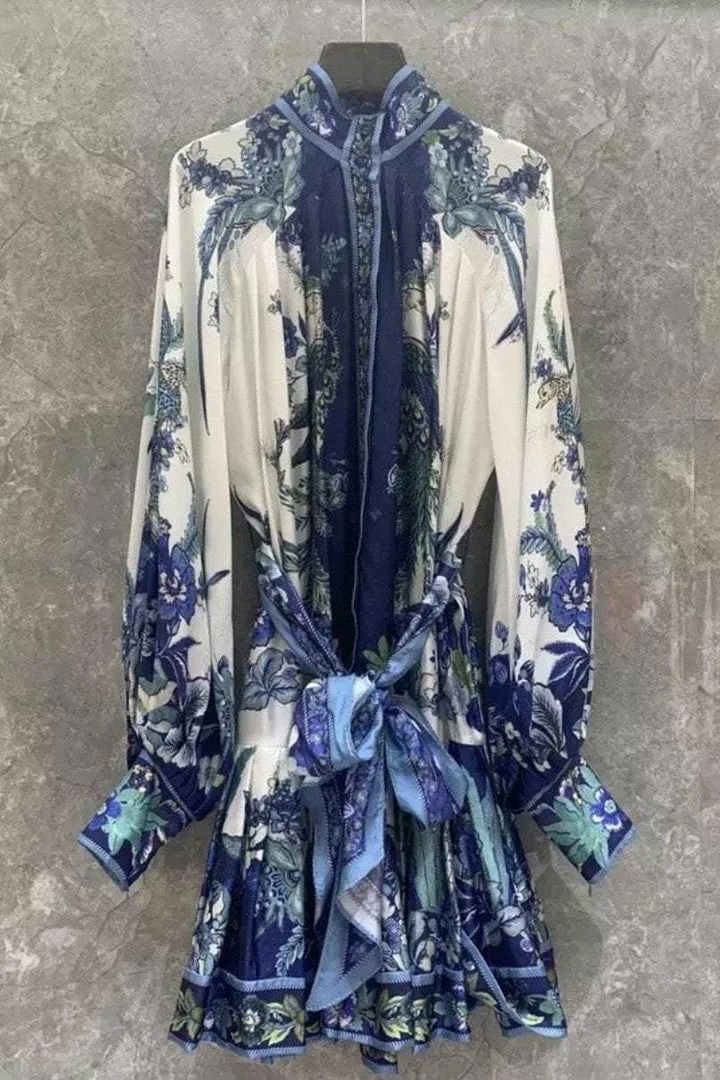 Jessica Bara Jadine Long Sleeve Floral Mini Dress