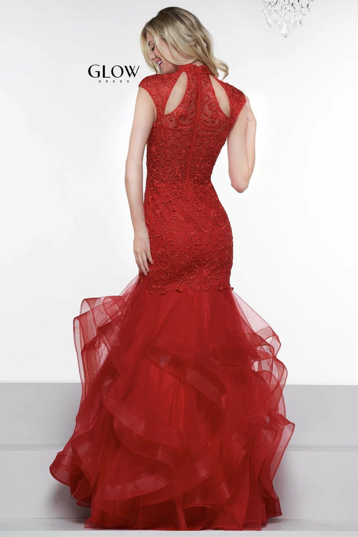 Colors Dress High Neck Ruffled Trumpet Gown The Event Shop