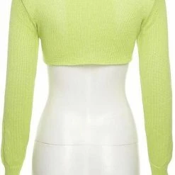 ReveBoutique Jessica Bara Rochelle Long Sleeve Chain Cut Out Crop Top