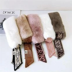 Jessica Bara Darian Printed Faux Fur Neck Warmer Collar