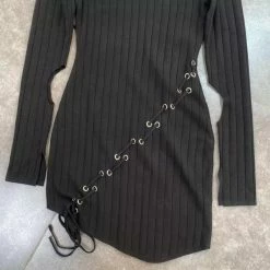 Jessica Bara Jaxson Lace Up Cold Shoulder Dress Dresses