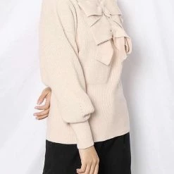 Jessica Bara Kennedy Bowknot Long Sleeve Sweater