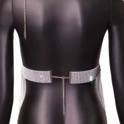 Summer Lovin' Jessica Bara Saida Rhinestone Fringe Halter Top