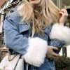 Jessica Bara Victoria Denim & Fur Jacket