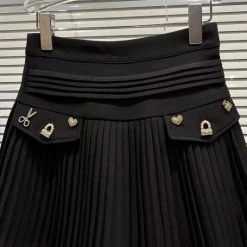 Jessica Bara Jesanna Gold Charm Pleated Skirt