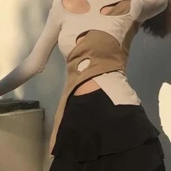 Tops Jessica Bara Katiya Long Sleeve Criss Cross Cut Out Top