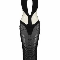 Influencer Style Jessica Bara Nova Cut Out Mesh Midi Dress