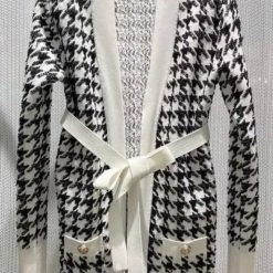 Jessica Bara Jovanni Houndstooth Long Sleeve Cardigan Reve Doll Essentials