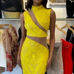 The Event Shop Jessica Bara Wyatt High Neck Sequin Bodycon Gown