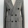 Jessica Bara Presley Houndstooth Tweed Coat Outerwear