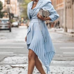 Jessica Bara Amanda Blazer And Irregular Skirt Two Piece Set Influencer Style