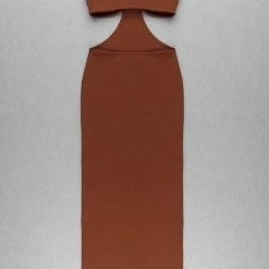 Jessica Bara Gracie Bandage Cut Out Maxi Dress Influencer Style