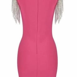 Jessica Bara Willow Bodycon Diamond Fringe Dress