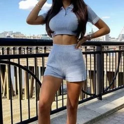 Jessica Bara Gloria Crop Top And Short Two Piece Set Reve Doll Essentials