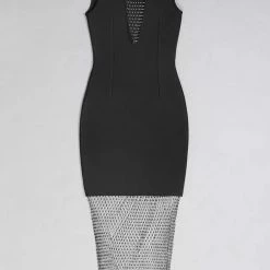 Influencer Style Jessica Bara Angie Sleeveless Diamond Mesh Dress