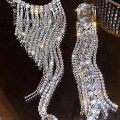 Jessica Bara Lindsey Rhinestone Fringe Earrings